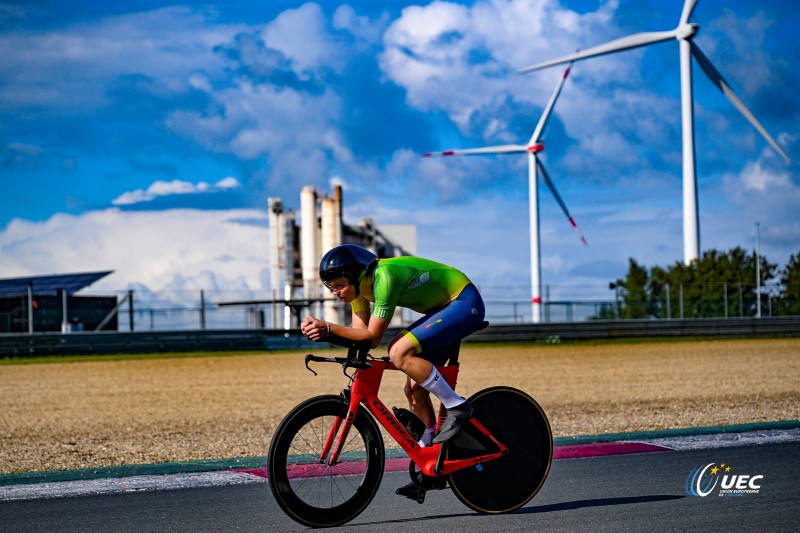 2024 UEC Road European Championships - Limburg - Flanders - Men Junior Individual Time Trial 31,2 km - 11/09/2024 - Erazem Valjavec (SLO) - photo Ivan Benedetto/SprintCyclingAgency?2024